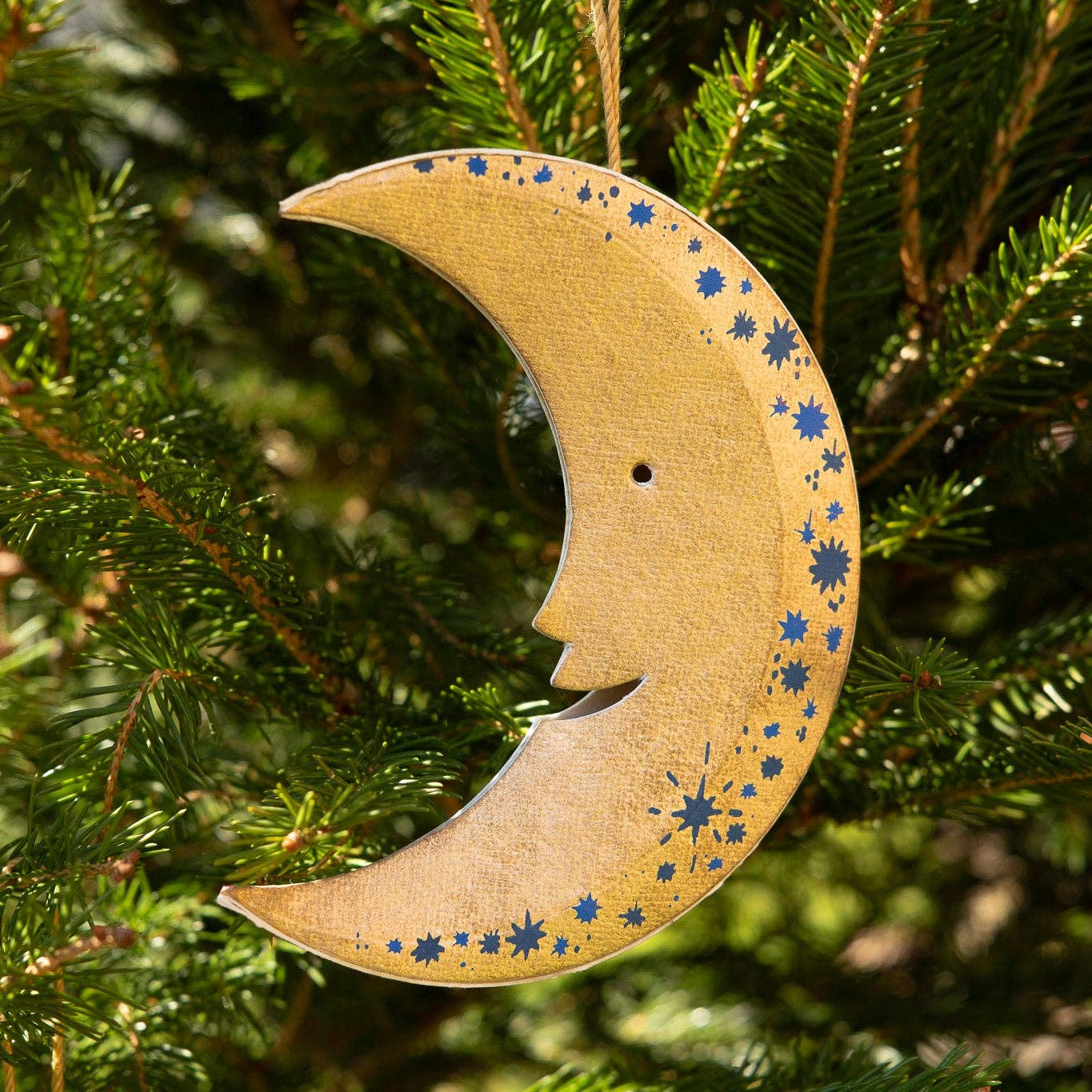 recycled paper celestial moon tree decoration
