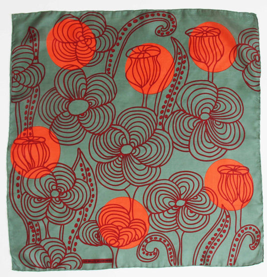 Mandalay Khaki - Mini Square Silk Scarf