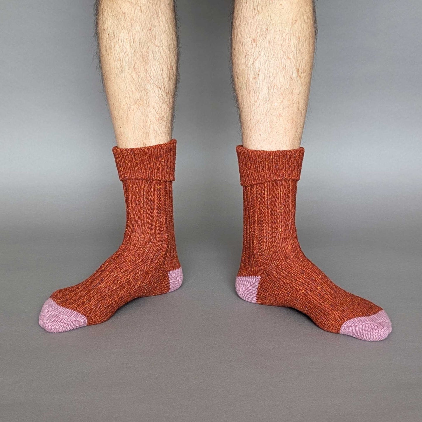 Recycled Lambswool & Silk Ribbed Socks