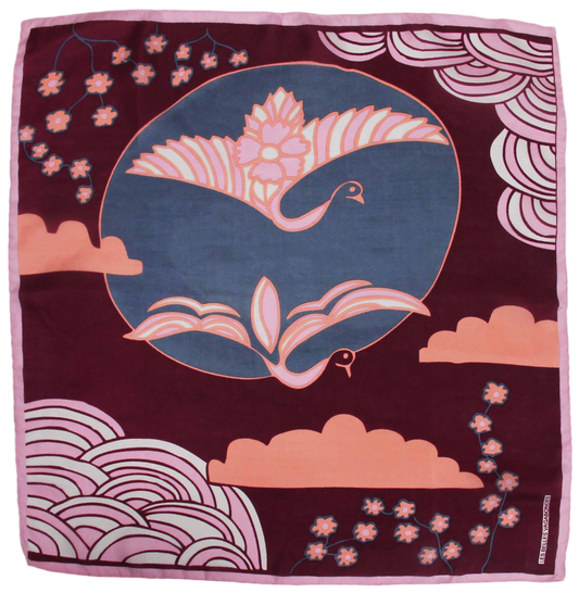 Agami Bordeaux & Pink - Mini Silk Scarf