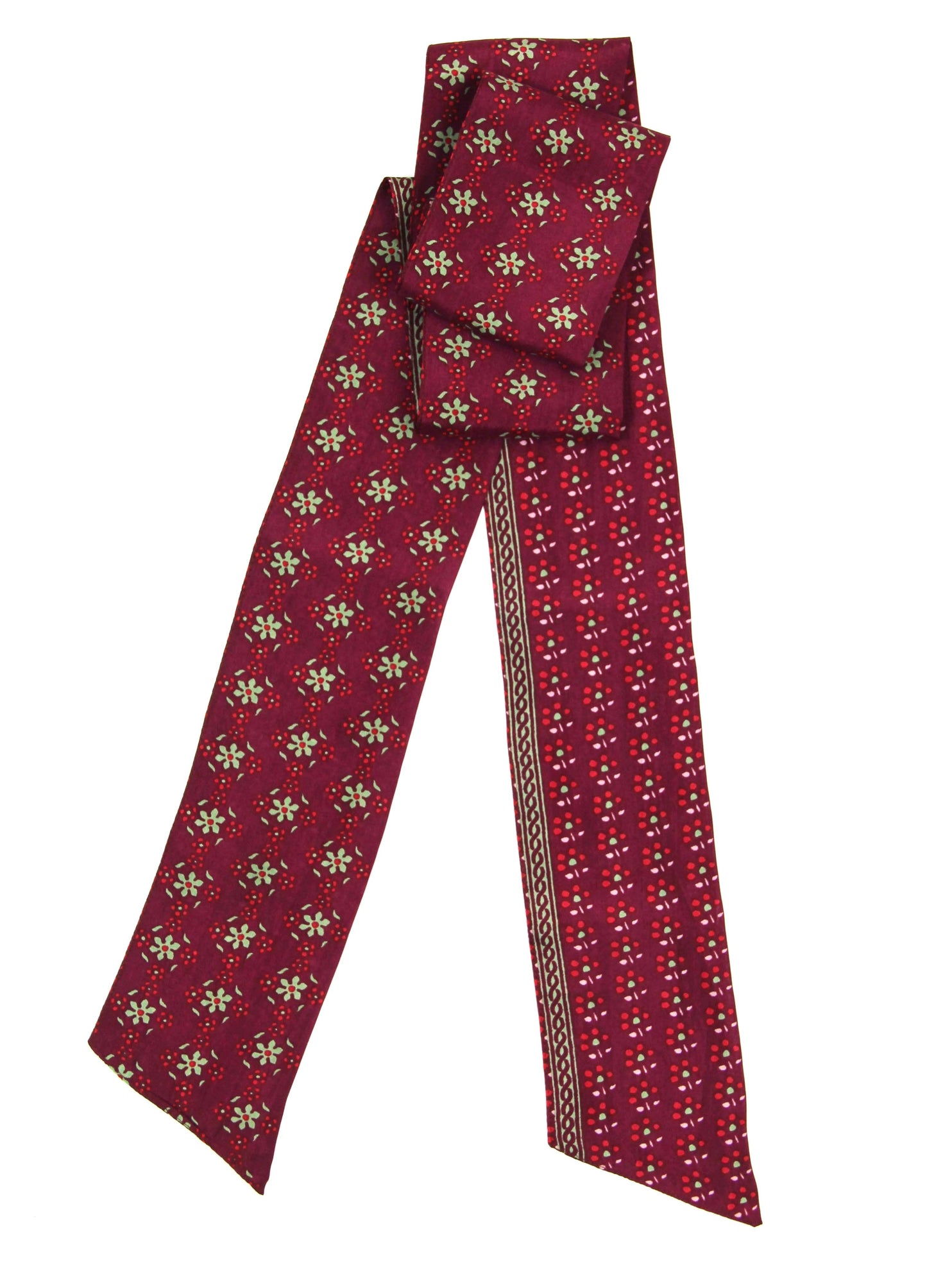 Nicky Bordeaux Skinny Silk Scarf