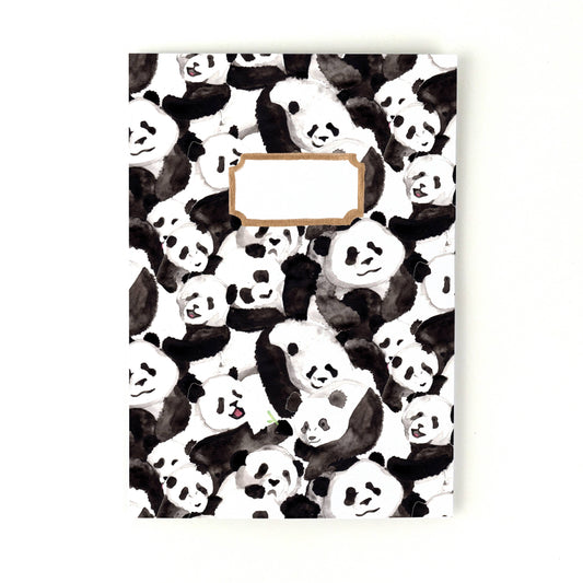 hand-painted panda notebook with customisable front