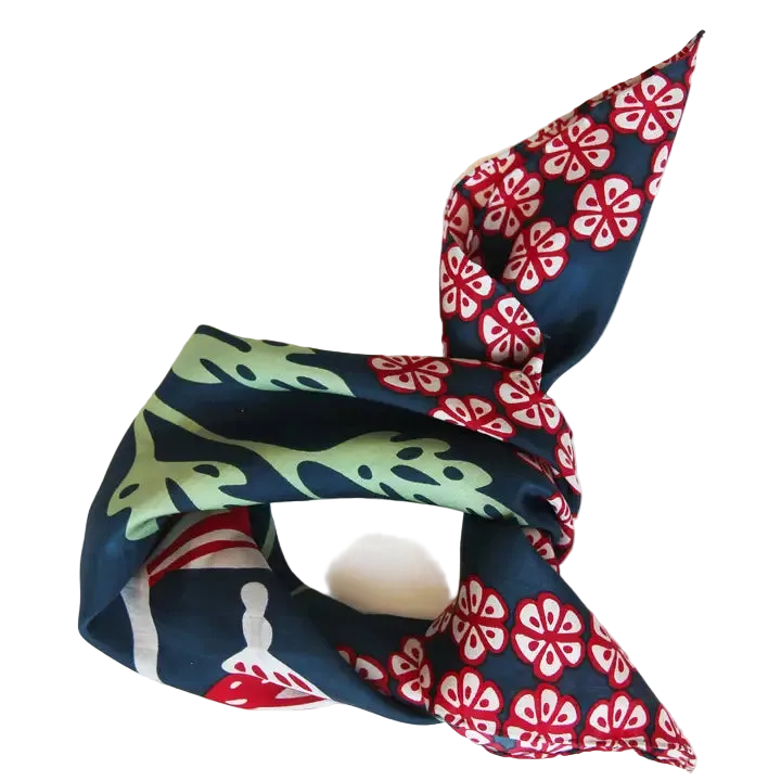 Mini Alice Navy Silk Scarf
