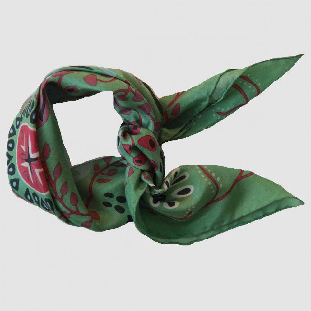 Mini Green Marushka Silk Scarf