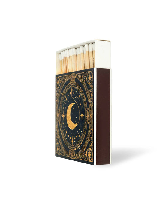 Celestial printed matchbox holding around 100 long safety matches
