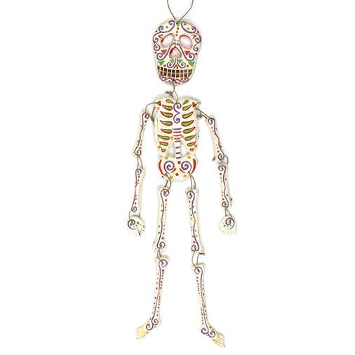 Hand-painted bones on a carved candy skeleton figure