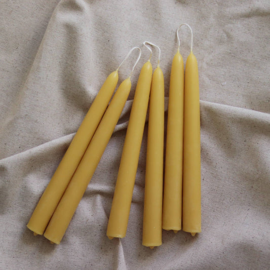 100% Local Beeswax Dinner Candles (Pair)