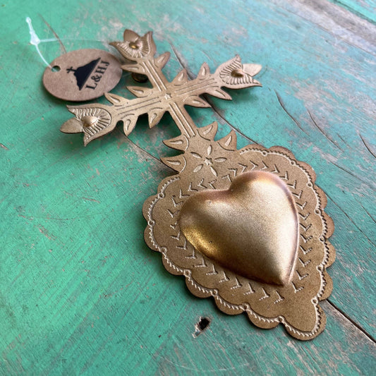 Cross My Heart Sacred Heart Milagros Hanging Ornament