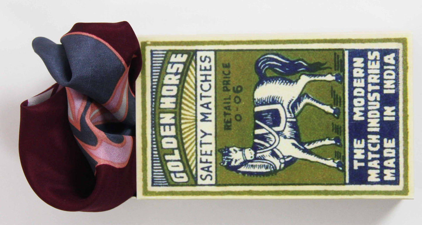 Agami Bordeaux & Pink - Mini Silk Scarf