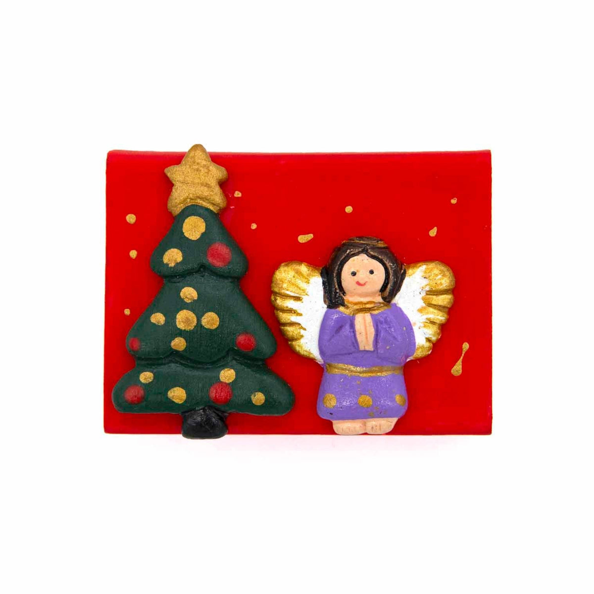 Navy blue Christmas matchbox by Siesta, made in Peru
