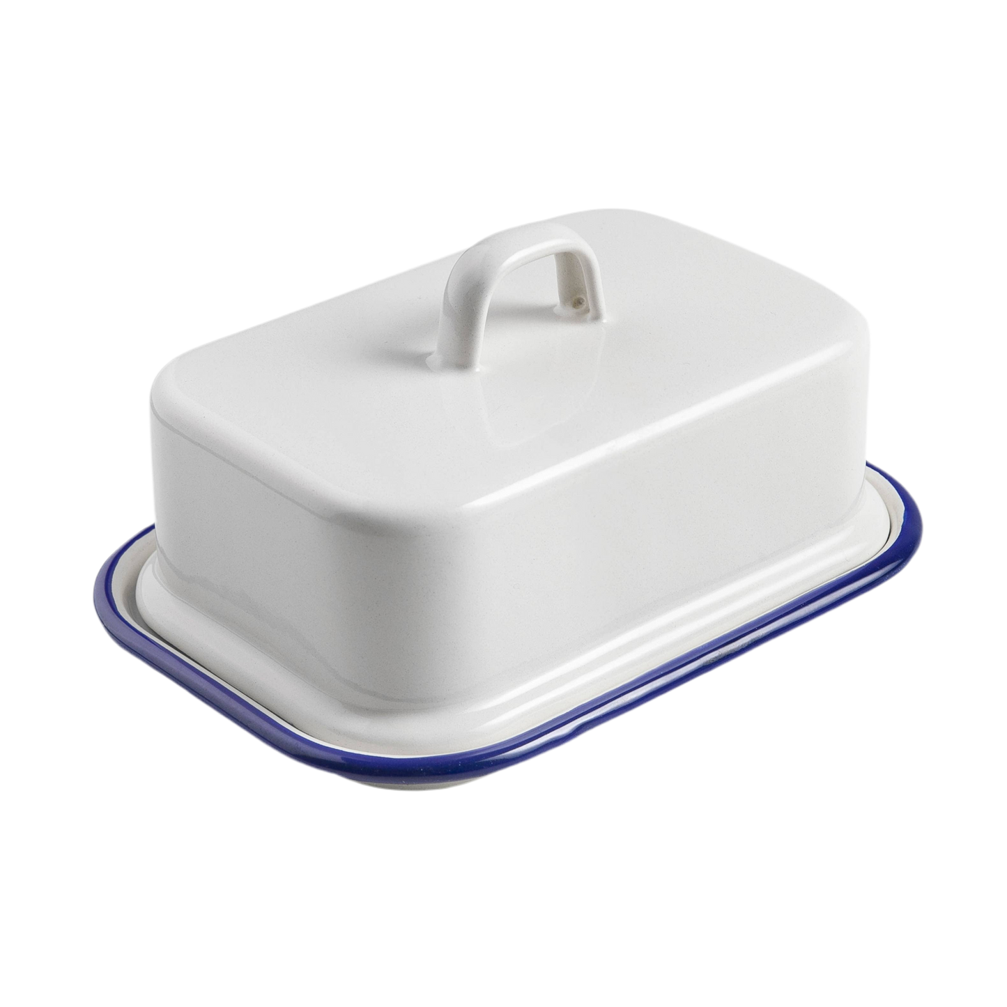 Enamel Butter Dish - Blue & White