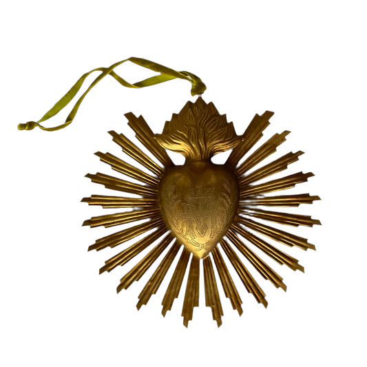 Sacred Heart Sun Rays Ex Voto Milagros Hanging Ornament