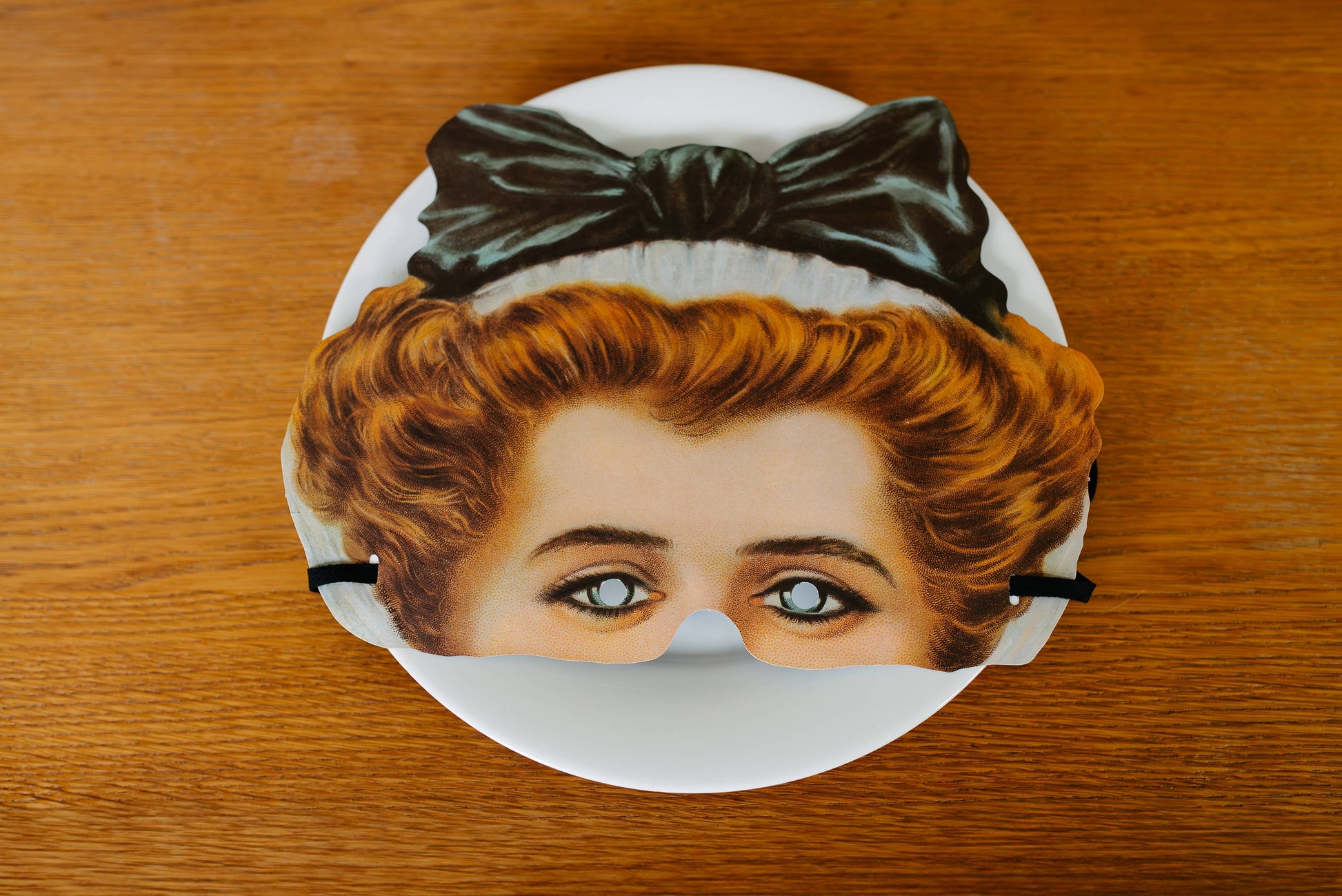 Set of vintage-style paper masks fancy dress