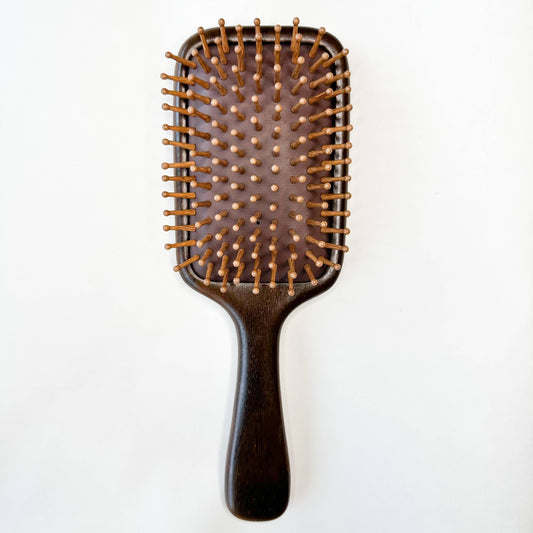 sandalwood hairbrush with bamboo bristles