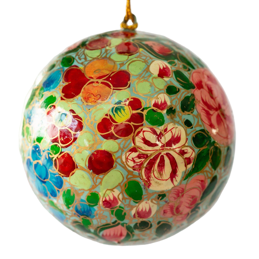 hand painted floral indian bauble