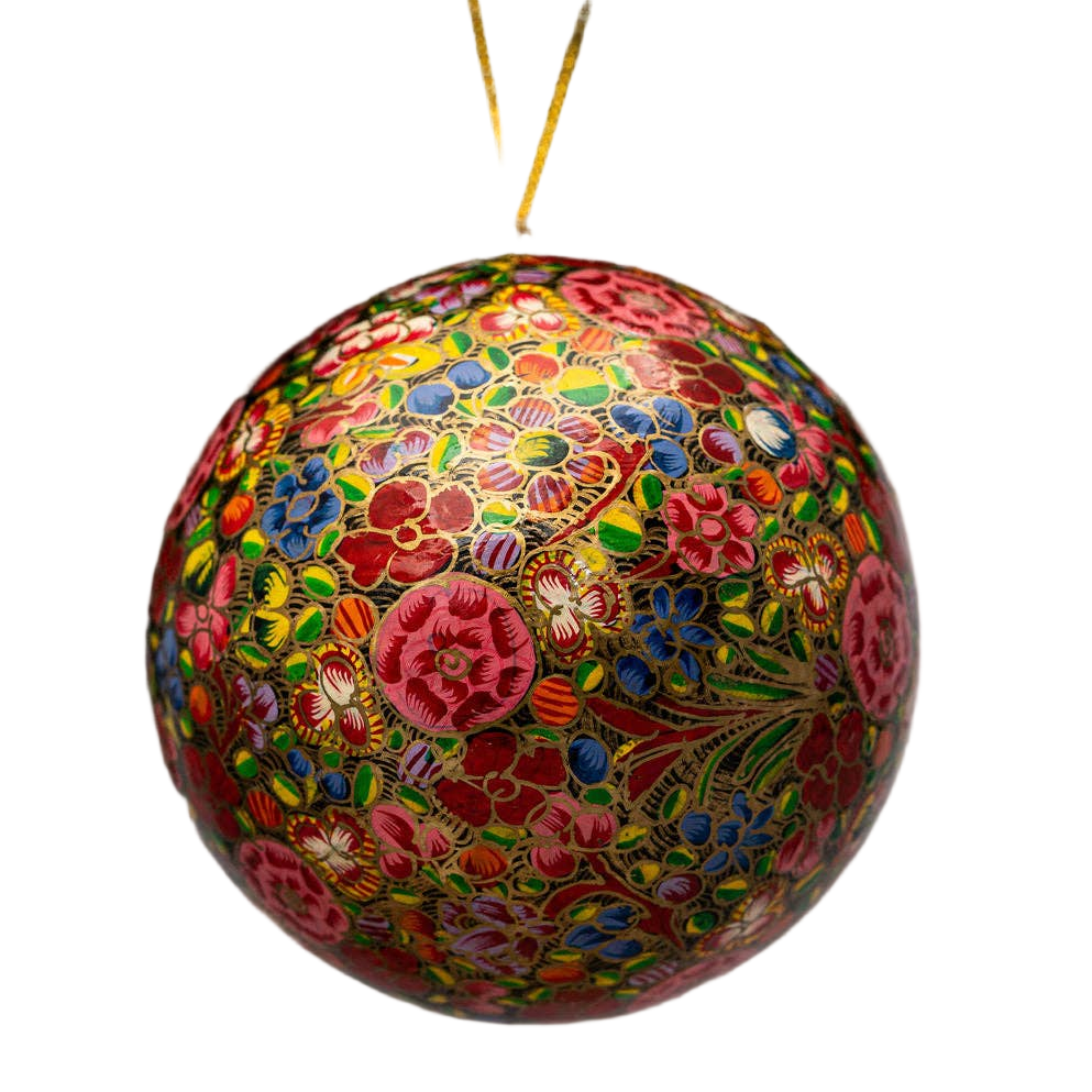hand painted floral indian christmas decorations