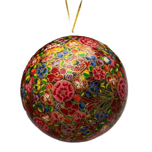 hand painted floral indian christmas decorations