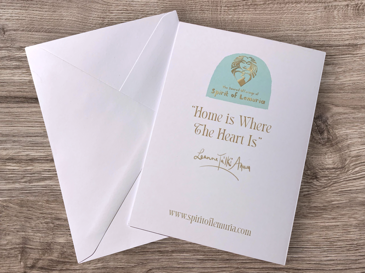 Home is Where the Heart Is card by Spirit of Lemuria shown with its white envelope