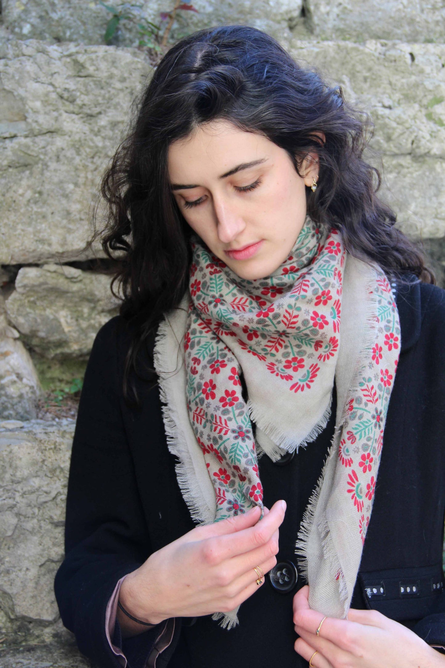 Red Agata Wool Scarf