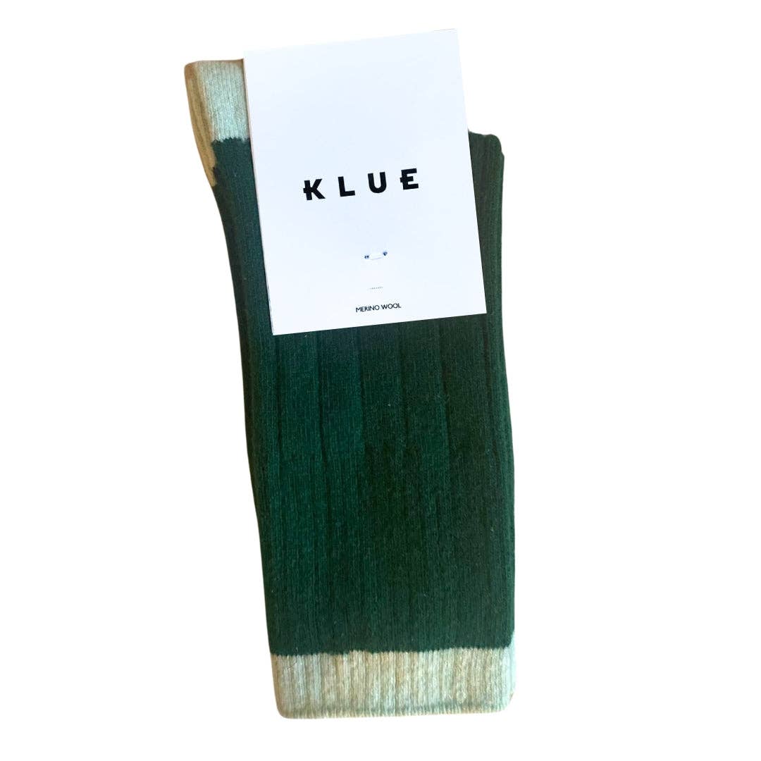 Merino Wool Contrast Socks-Green & Mint