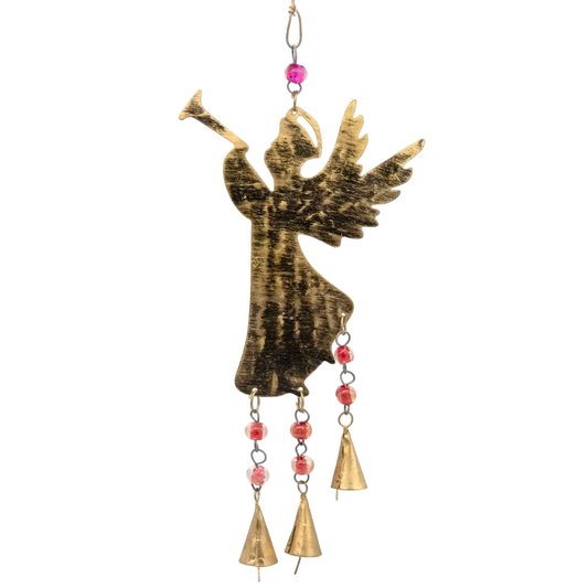 Iron angel hanging with bells by Siesta