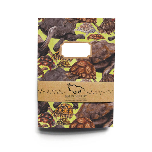hand painted notebook with tortoise design 
