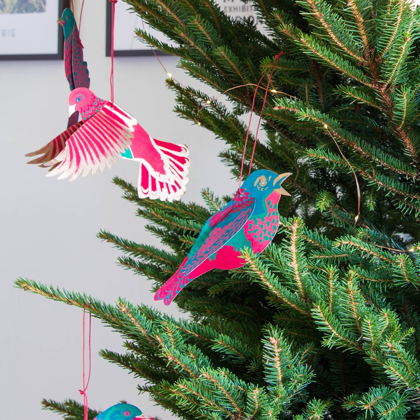 East End Press - Bird Paper Christmas Hanging Ornaments