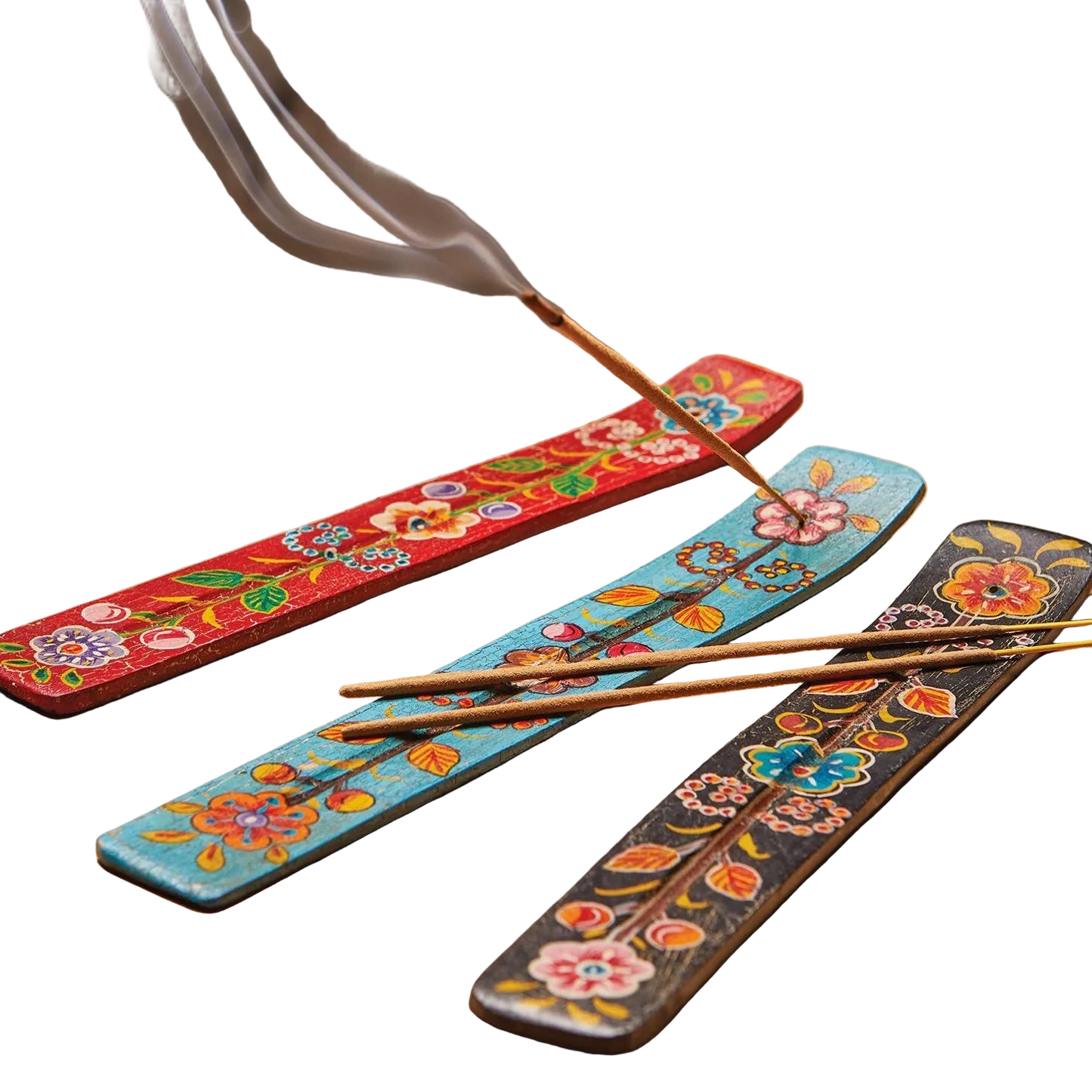 Hand Painted Wooden Incense Holder