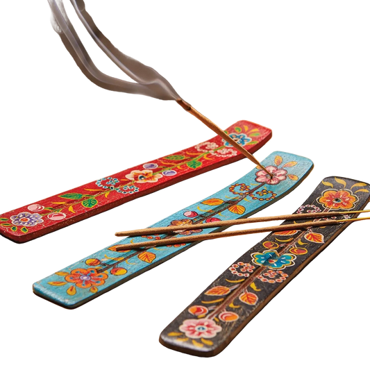 Hand Painted Wooden Incense Holder