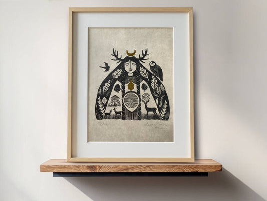 Elen of the Ways folk art print, signed and unframed, by Spirit of Lemuria