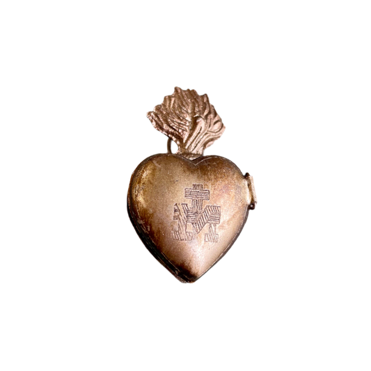 Sacred Heart Tin Ex Voto Milagros Locket