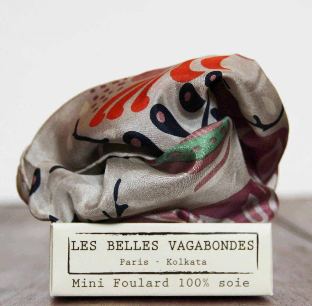 Marushka Grey - Mini Square Silk Scarf