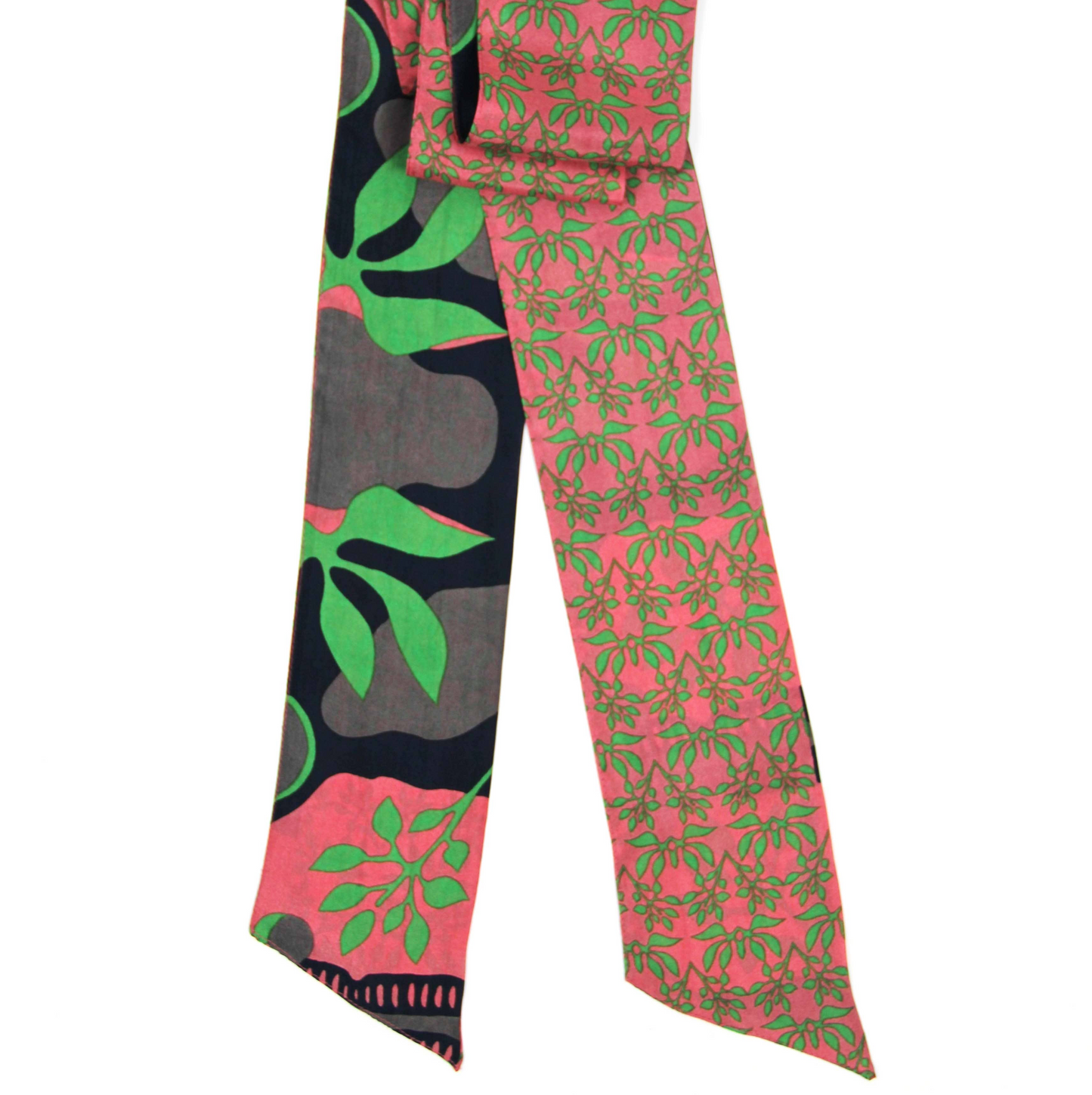 Green Ivy Silk Skinny Scarf