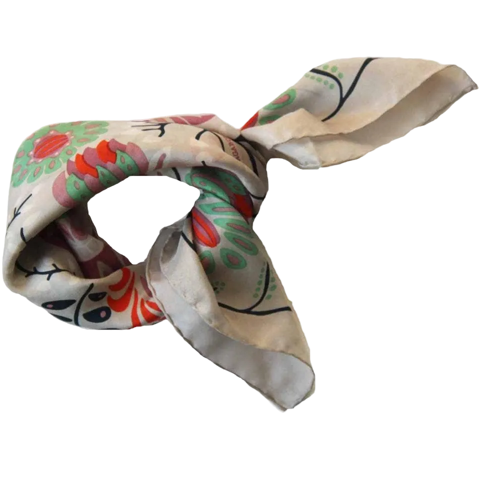 Marushka Grey - Mini Square Silk Scarf