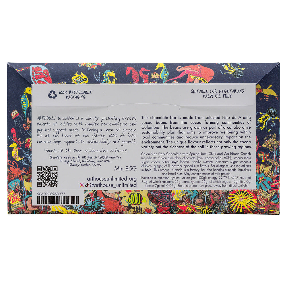 Dark Chocolate Spice Rum, Chilli & Crunch Bar