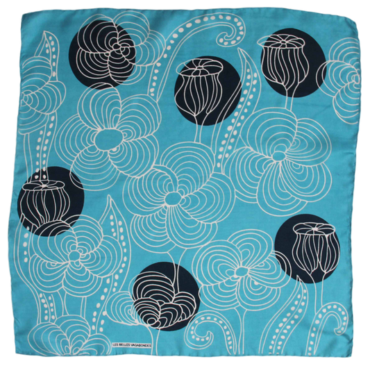 Mini Mandalay Blue Silk Scarf