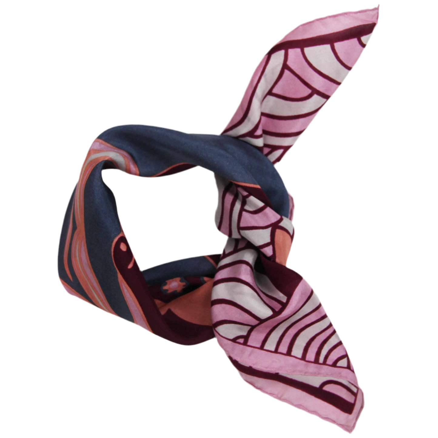 Agami Bordeaux & Pink - Mini Silk Scarf