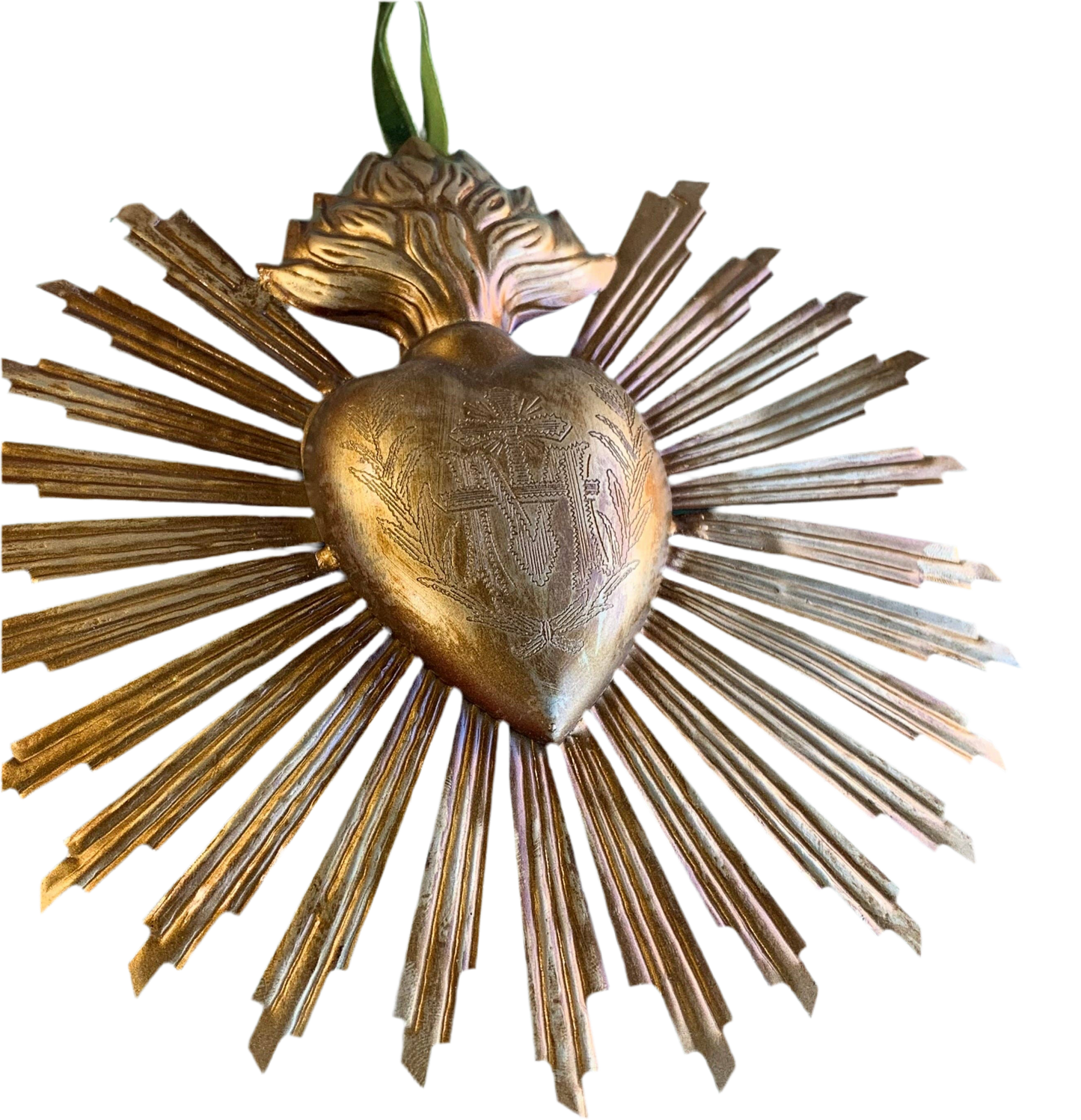 Sacred Heart Sun Rays Ex Voto Milagros Hanging Ornament