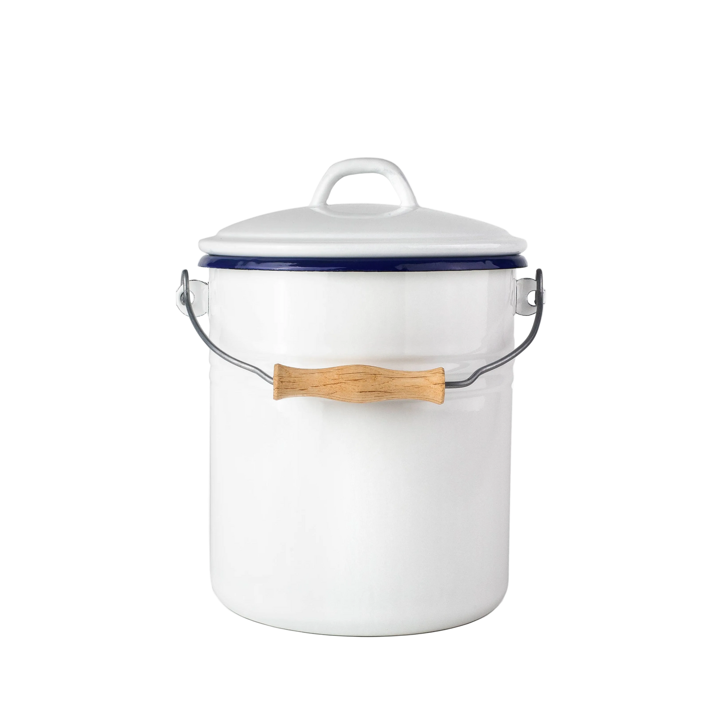 White Enamel Kitchen Compost Bin