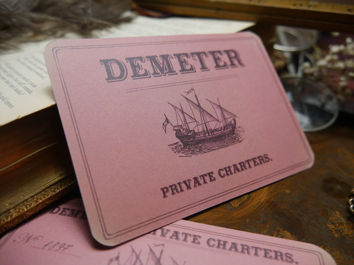 Book Ephemera Dracula Demeter receipt bookmark in a book