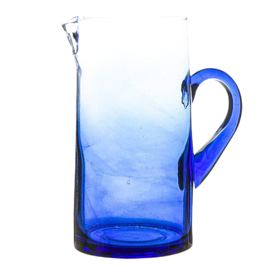 Morrocan Blue Recycled Glass Water Jug