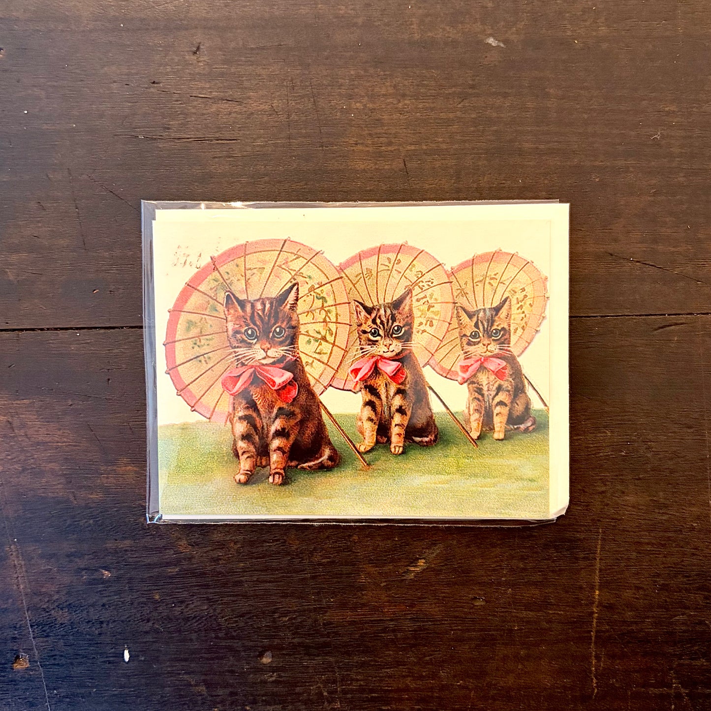 Three Kittens Little Vintage Greeting Card