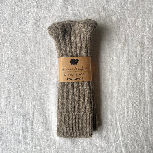 Natural Wool Fingerless Gloves/ Hand Warmers - 65% Wool, 35% alpaca