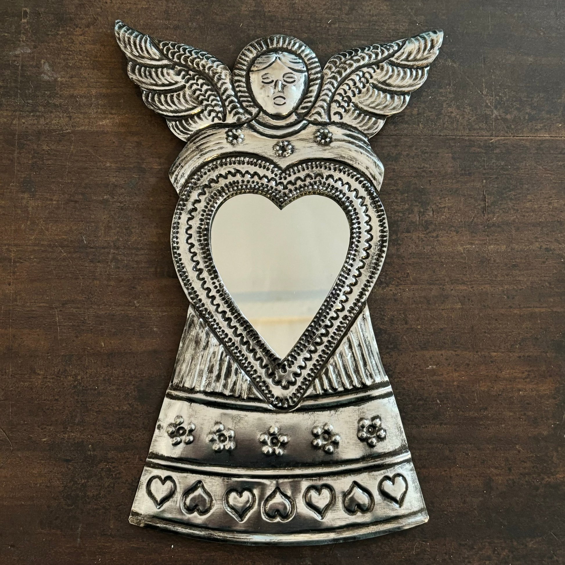 Large Angel Mirror Tin Hanging Decoration