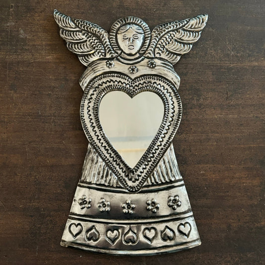 Large Angel Mirror Tin Hanging Decoration