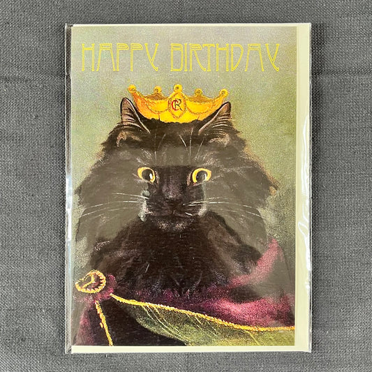 King Puss Birthday Card