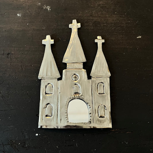 Mexican Cathedral Ex Voto With Mirror Milagros