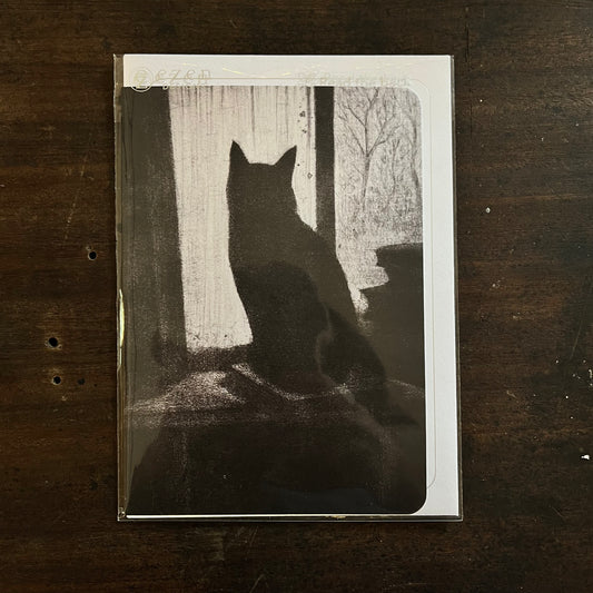 Cat On A Book Greetings Card