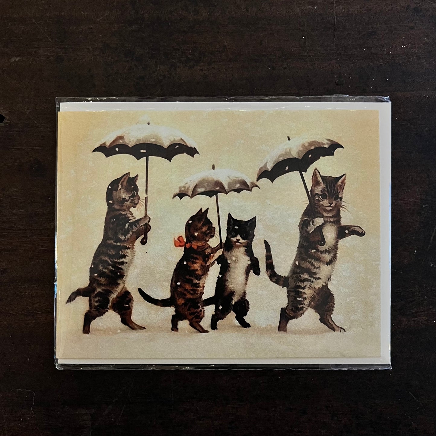 Cats In The Snow Christmas Little Greetings Card