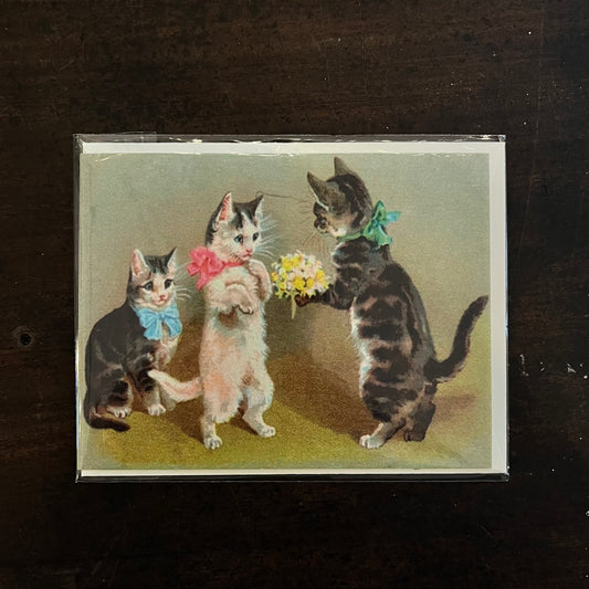 Vintage Cats & Bouquets Little Greetings Cards